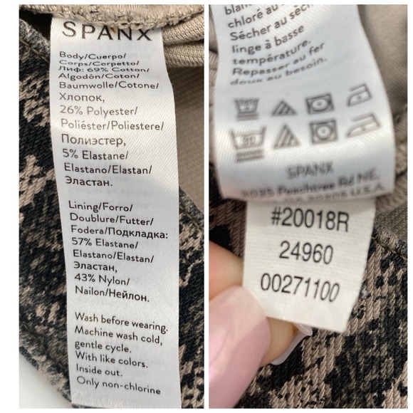 SPANX Leggings  Snake Print Slimming Stretchy Ankle‎ Pants Stretch Women's Large - Picture 8 of 9